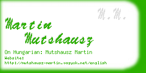 martin mutshausz business card